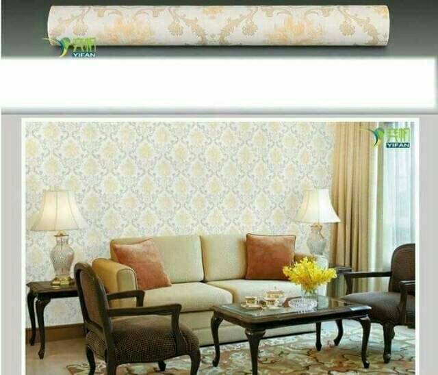 WALLPAPER STICKER uk: 45 cm x 9 meter - BATIK GOLD YELLOW MINIMALIS