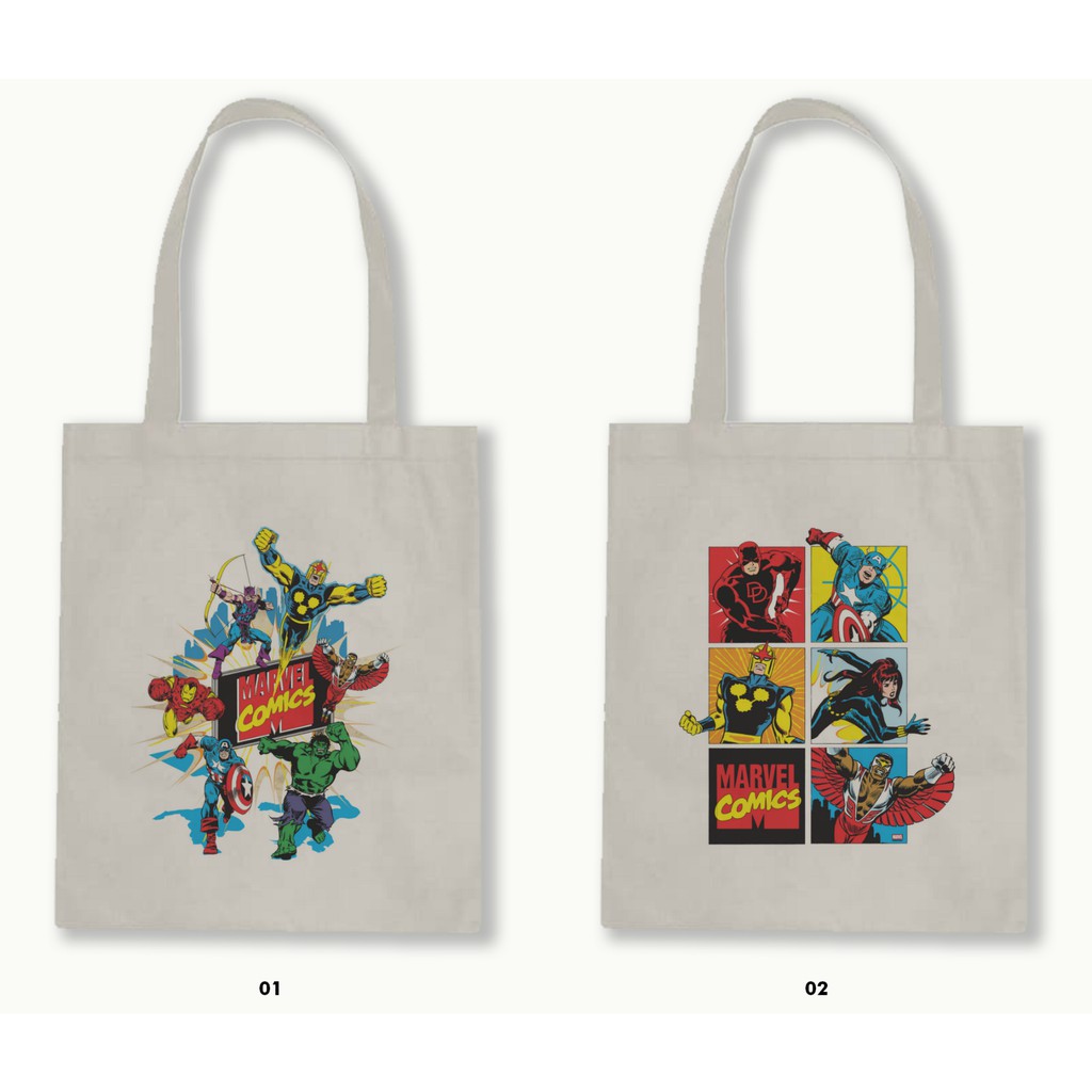 TOTE BAG -MARVEL (-COMICS-CAPTAIN AMERICA-IRON MAN-THOR-HULK-SPIDERMAN)