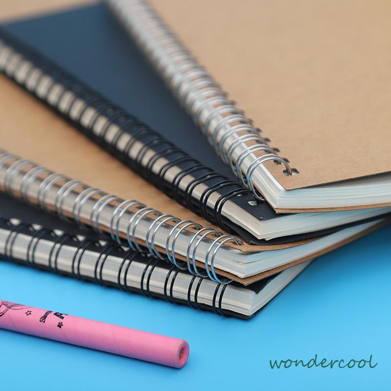 A5 Kraft Paper Coil Book Simple Student Notebook Meeting Notepad Buku Akuntansi Portabel-Won