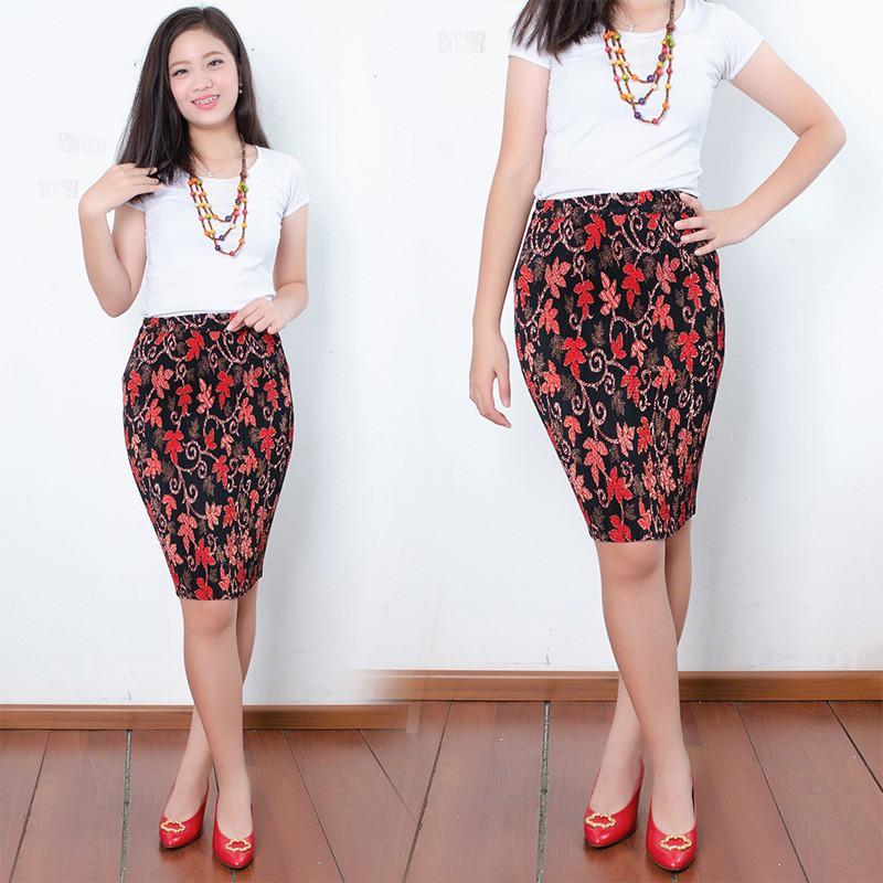 SB Collection Rok Plisket Welsa Pendek Midi Batik Jumbo Wanita