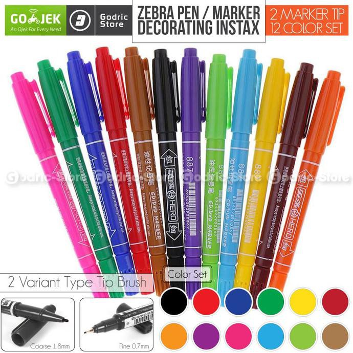 

Zebra Decoration Pens 12 Pcs Pena Marker DIY Fujifilm Instax Polaroid