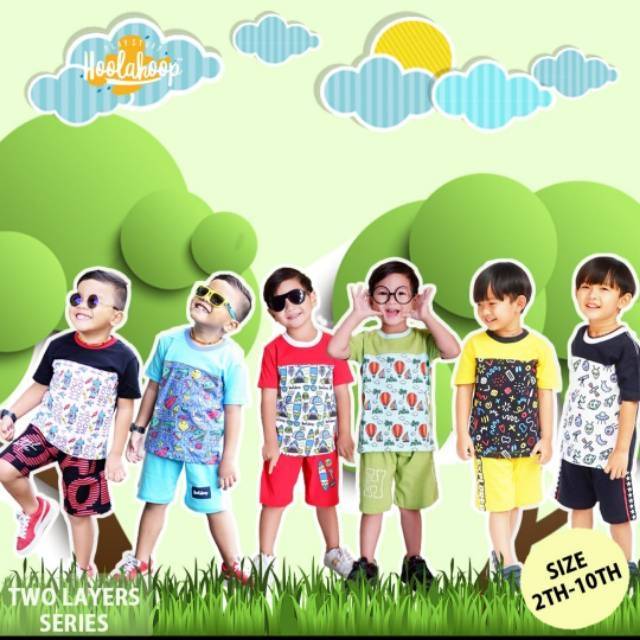 Set Kaos Anak Hoolahoop Two Layer