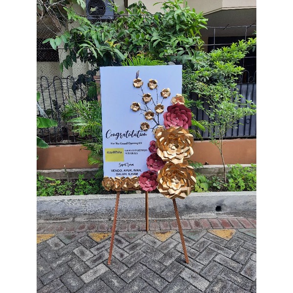 

papan bunga kertas surabaya - paper flower broad surabaya - ove florist