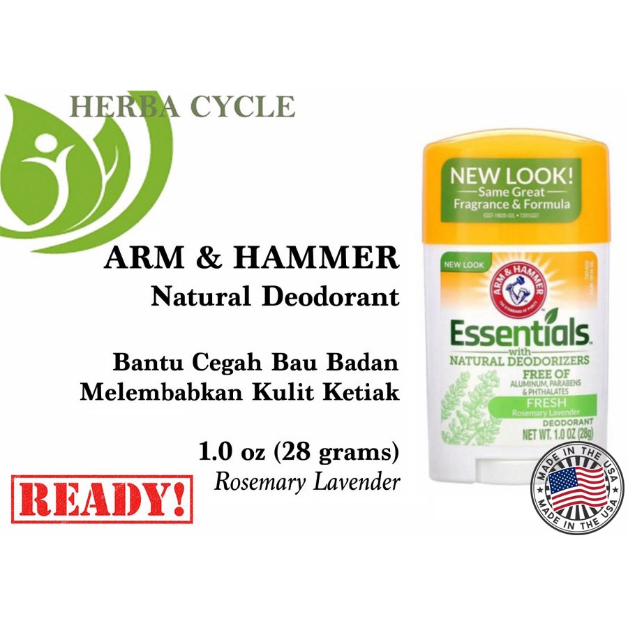 Arm Hammer Natural Deodorant Rosemary Lavender 28g Cegah Bau Badan USA