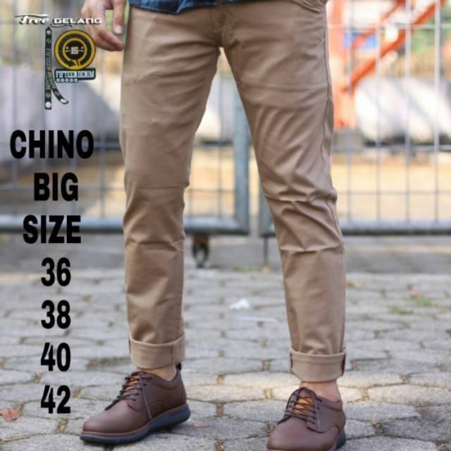 Celana chino panjang pria / cino catton cassual jumbo big size premium 35 / 42