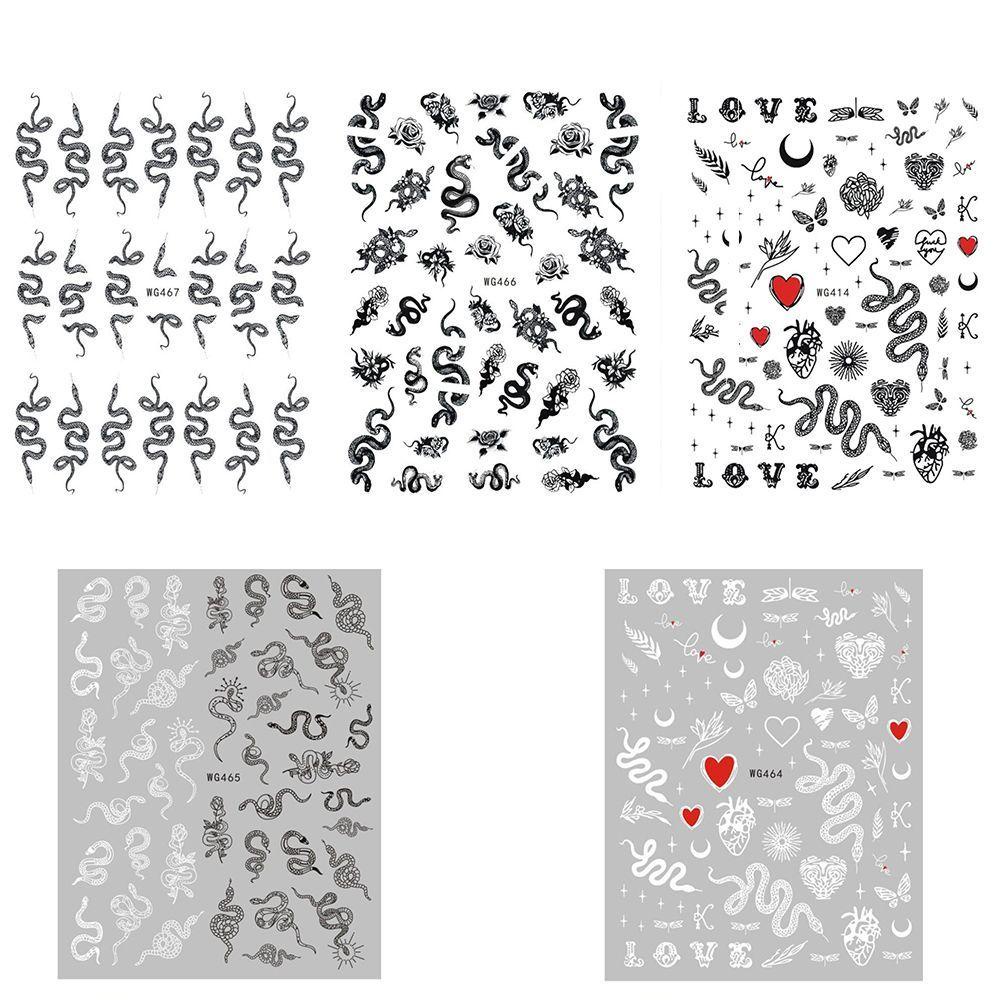 Agustinina Self-adhesive Nail Decals Populer Salon Kuku Nail Art Dekorasi DIY Stiker Kuku Nail Art Decals Manicuring Sticker