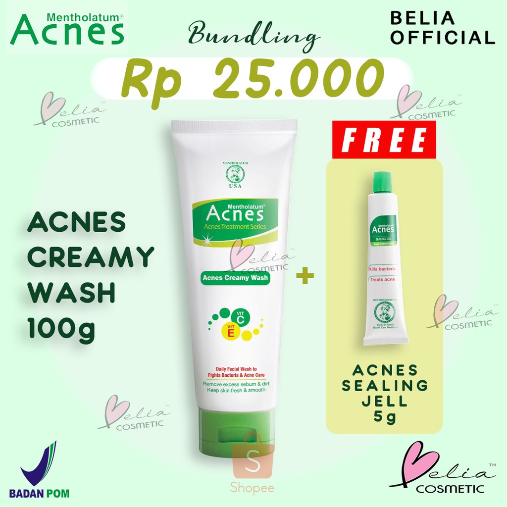 ❤ BELIA ❤ Acnes Creamy Wash Foaming Washing Bar 50g 80g 100g | Sabun cuci muka anti jerawat badan | BPOM