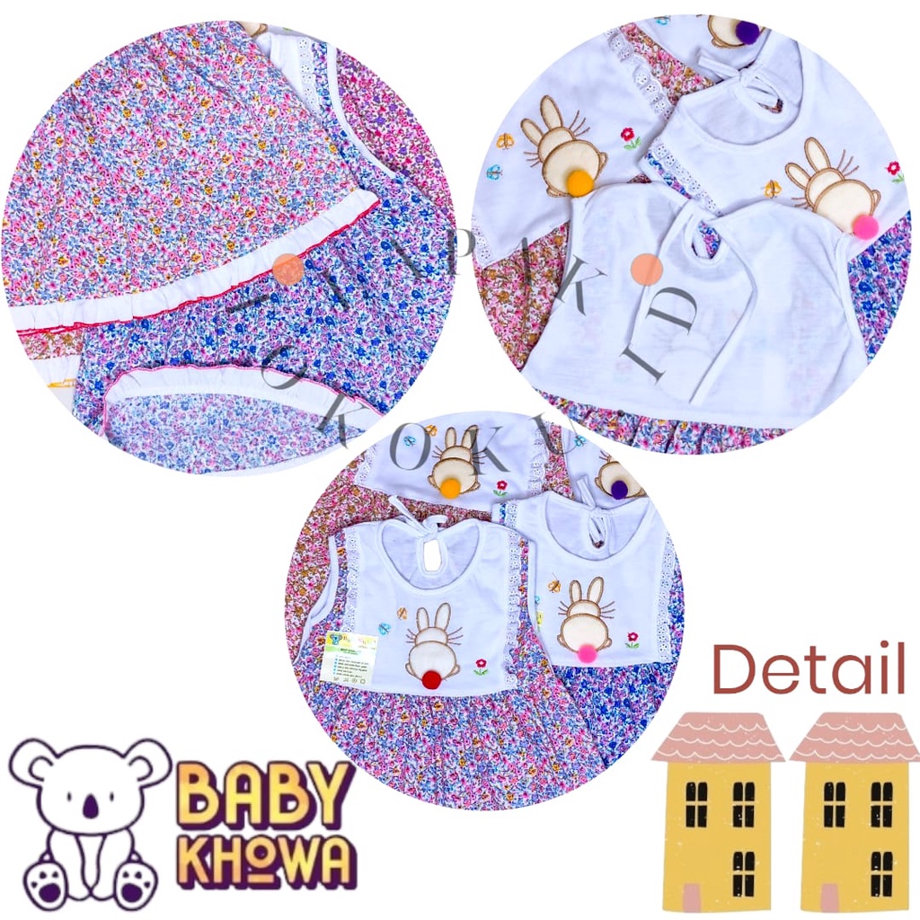 Dress Baju Baju Bayi Perempuan Baru Lahir BABY KHOWA Dress Pesta Lucu Anak Baju Anak Perempuan Kaos Rok Anak Bayi Bung-Bunga