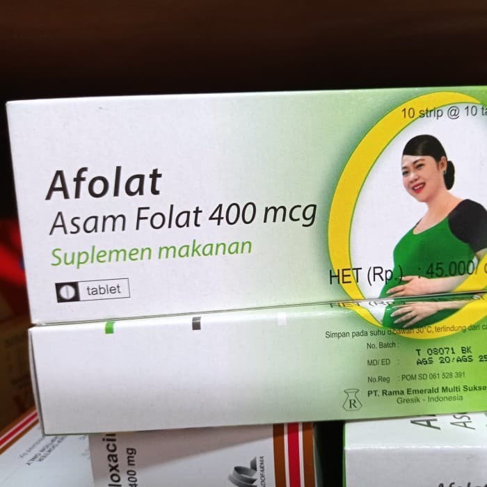 afolat asam folat 400 mcg box 100 tablet