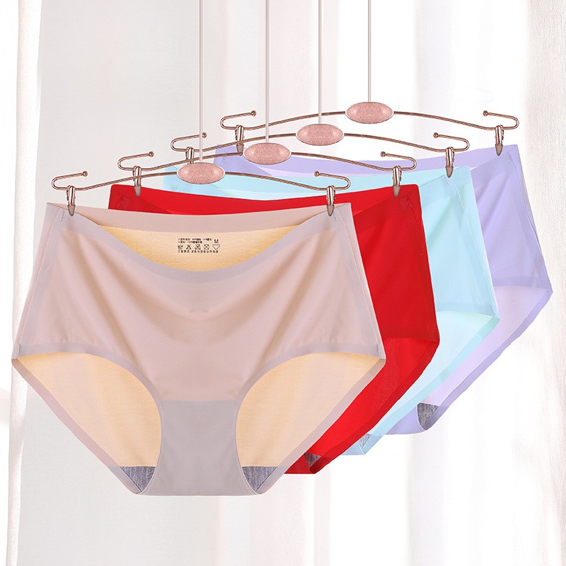 Celana Dalam Wanita Seamless Tanpa Jahitan Anti  Bahan Ice Silk Ukuran Besar M-XXL C052-2