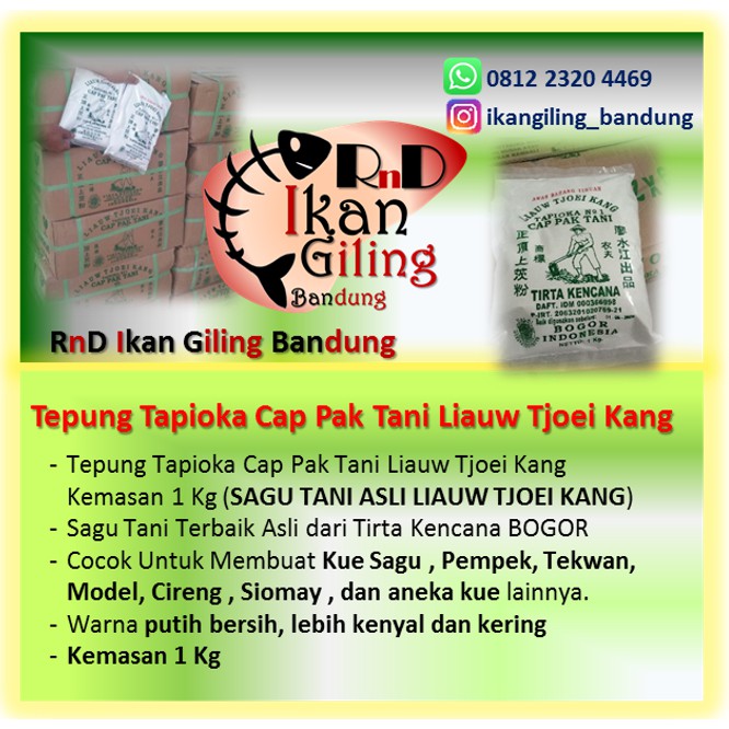 

Tepung Tapioka Cap Pak Tani Liauw Tjoei Kang Kemasan 1 Kg
