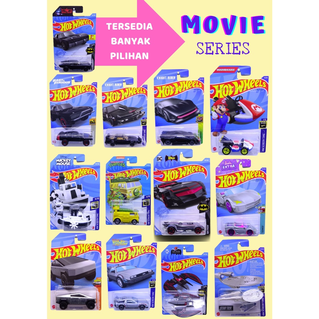 Hot Wheels Murah Movie Series Seri Film Batman Barbie Fast Fourious Orginal Bebas Pilih Varian