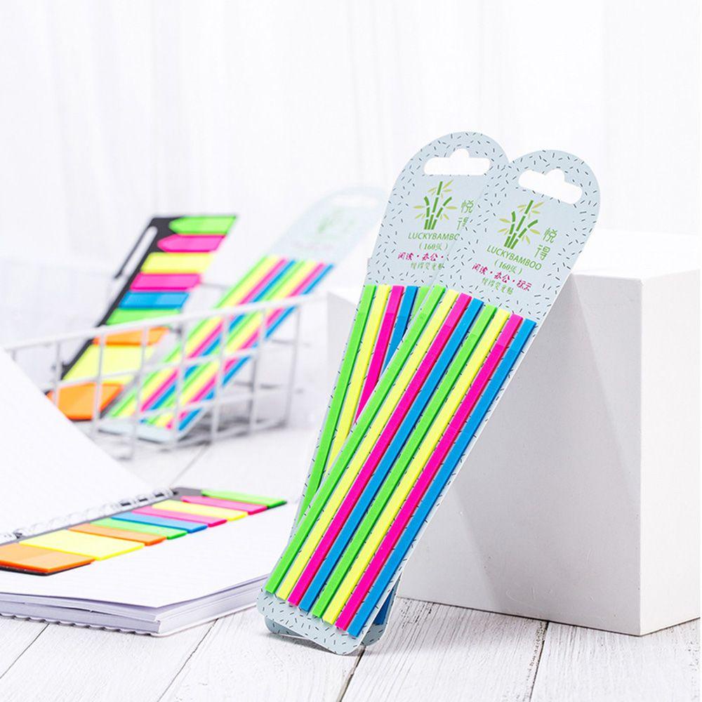 Nanas 160pcs /set Sticky Notes Stationery Tembus Tab Strip Perlengkapan Kantor Label Paster Stiker