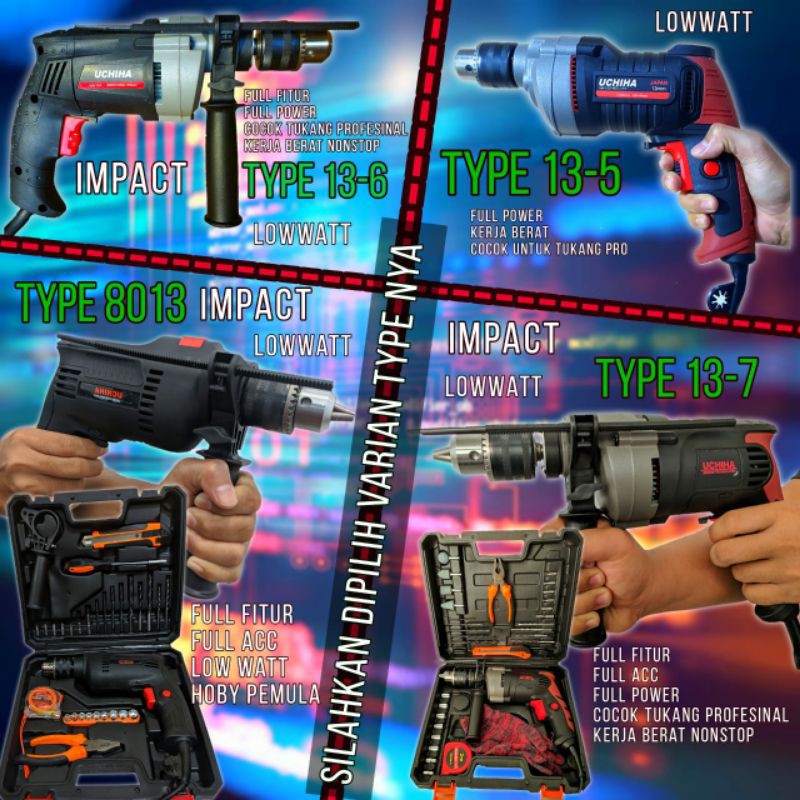 Cuci Gudang Mesin Bor 10mm Uchiha Heavy Duty Kerja Berat Drill Listrik Ori A00LM7cWGyVAN