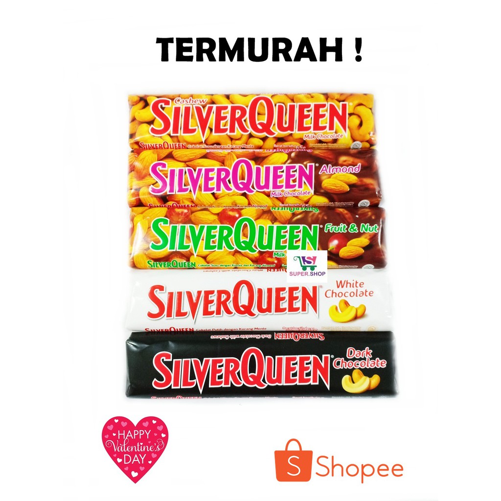 

Silver Queen Milk Chocolate 55 Gram . Silverqueen Cokelat Valentine