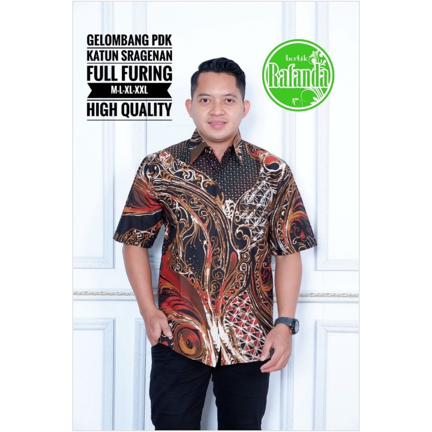 DISKON BESAR GELOMBANG KEMEJA BATIK SOLO PRIA LENGAN PENDEK LAPIS FURING ATASAN PREMIUM MODERN KOPRI