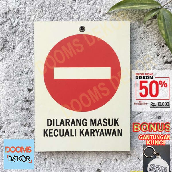 Terlaris Hiasan Dinding Walldecor Prohibition Sign Dilarang Masuk MPR017 Keren