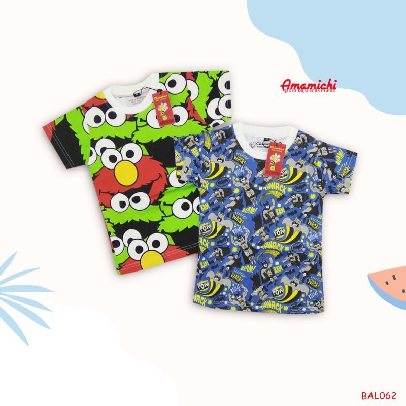 Kaos Anak Fullprint Chinobee Cowok Laki-Laki 2-6 Tahun/Kaos Anak Karakter/Baju Harian Anak