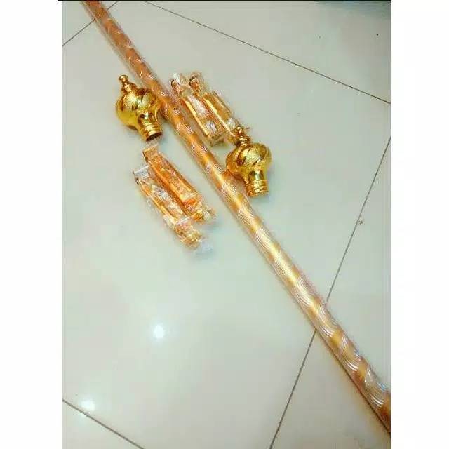 1 SET TIANG GORDEN 1 METER MURAH TIANG GORDEN ALMUNIUM GOLD