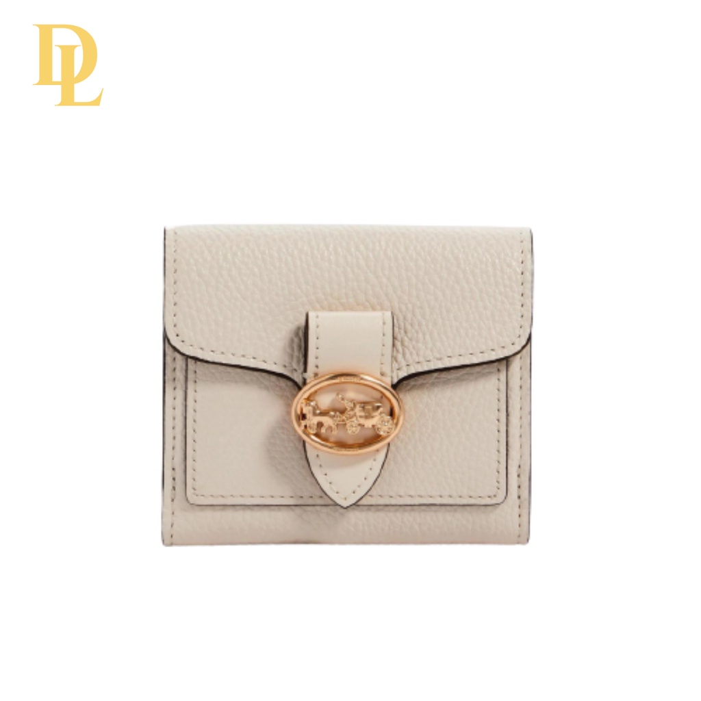 Coach Georgie Small Wallet In Signature Pebble White (C6654)