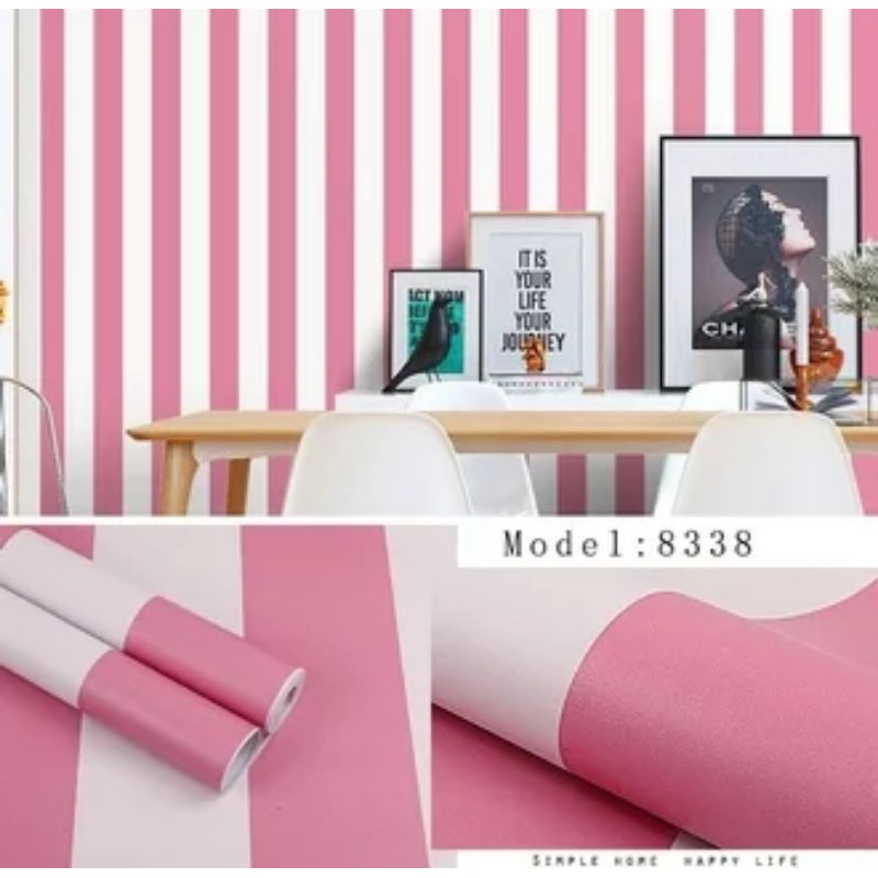 wallpaper stiker dinding zebra pink fanta