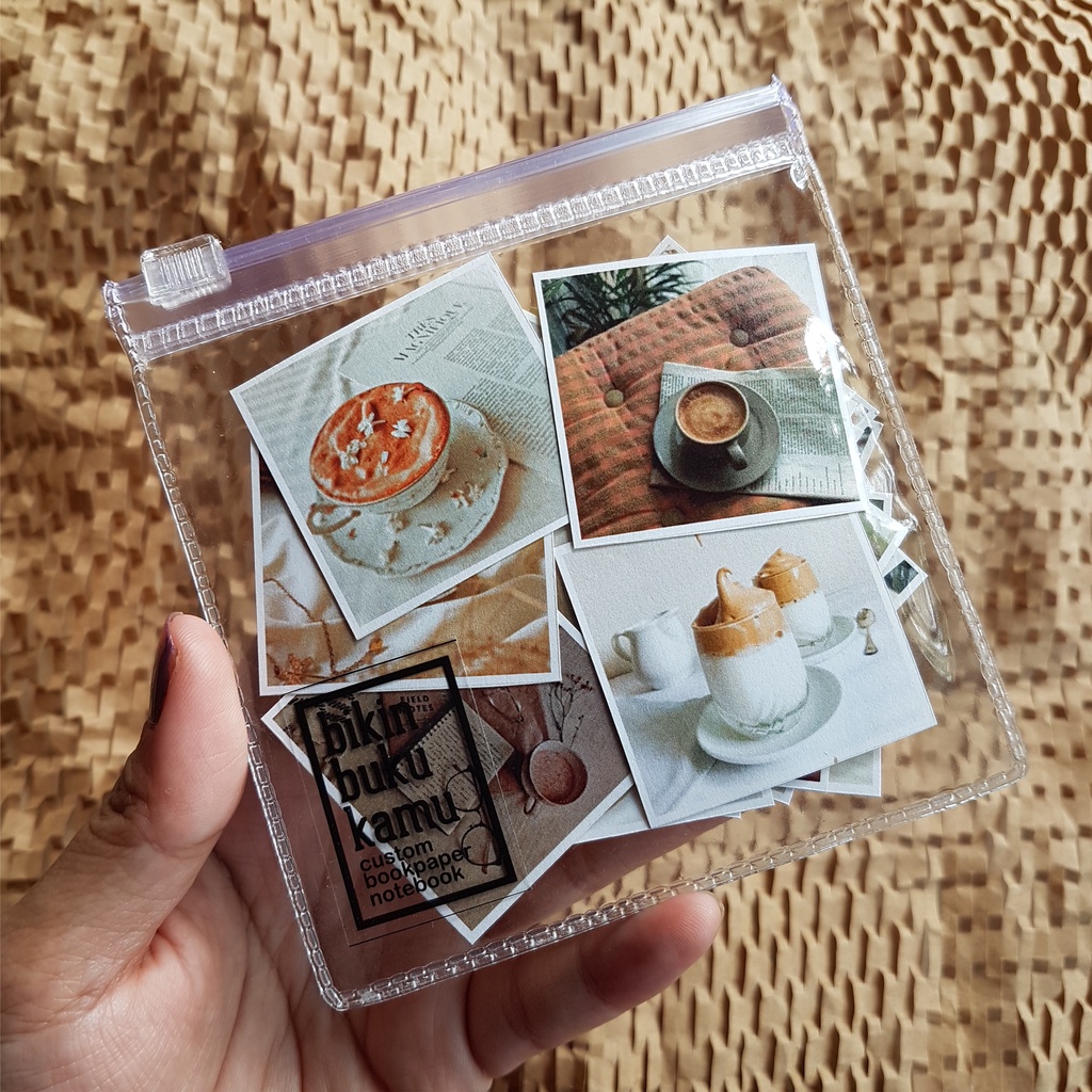 

44pcs Stiker HVS aesthetic estetik foto gambar potret jurnal / scrapbook / journaling notebook sticker - Coffee Kopi