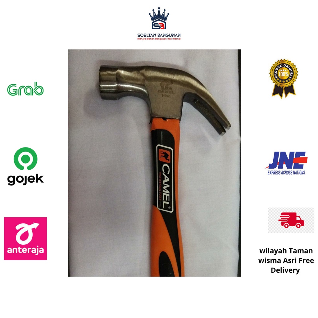 Camel Palu kambing Gagang Fiber Orange  Martil 13 INCH