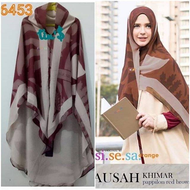 Sisesa khimar khausah papilon red brown SOLD sharfina