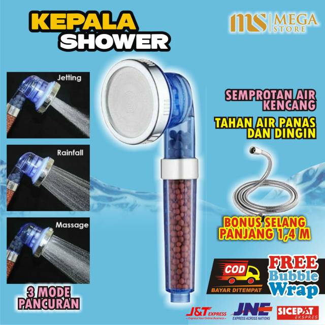 Shower Kamar Mandi Set Kepala Shower Filter Aerator + Selang Perlengkapan Kamar Mandi