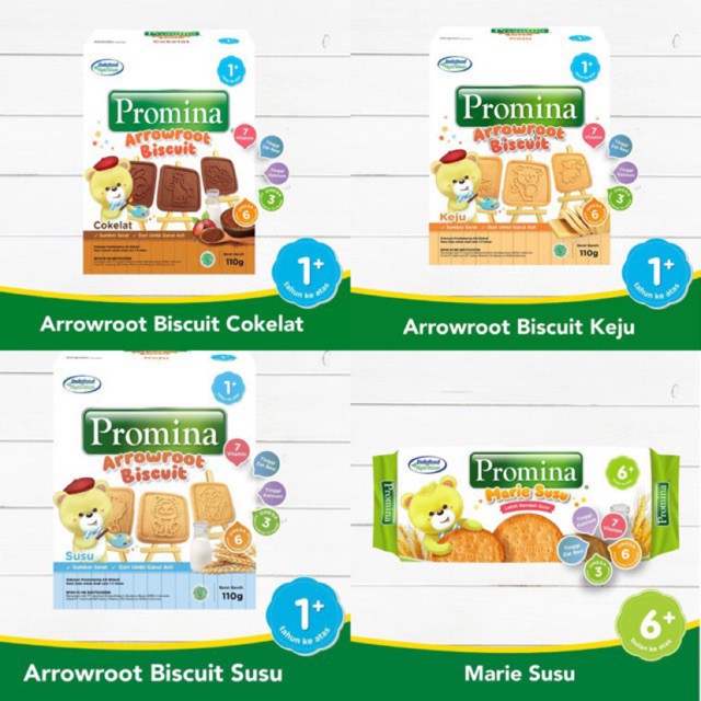 PROMINA arrowroot Biskuit Marie Susu (Snack Cemilan Biskuit Bayi)