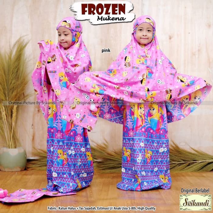 Mukena Anak Umur 5 6 7 8 Tahun Motif Frozen Katun Halus Free Tas