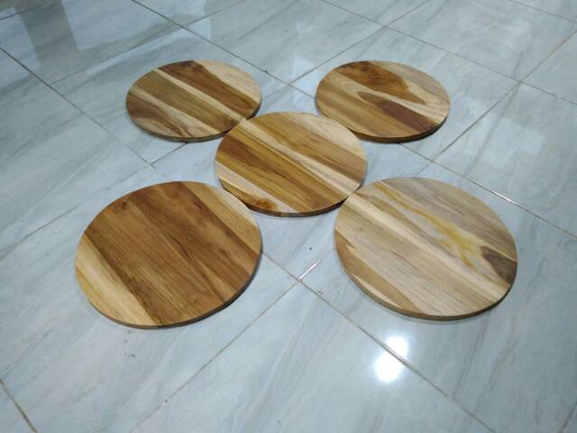 Talenan Kayu Jati Bulat Diameter 30cm / Wooden Cutting Board / Talenan Jati