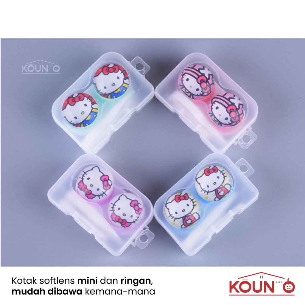 Tempat Soflens Lucu Kontak Lensa Simple Contact Lens Softlens Case 1 Set