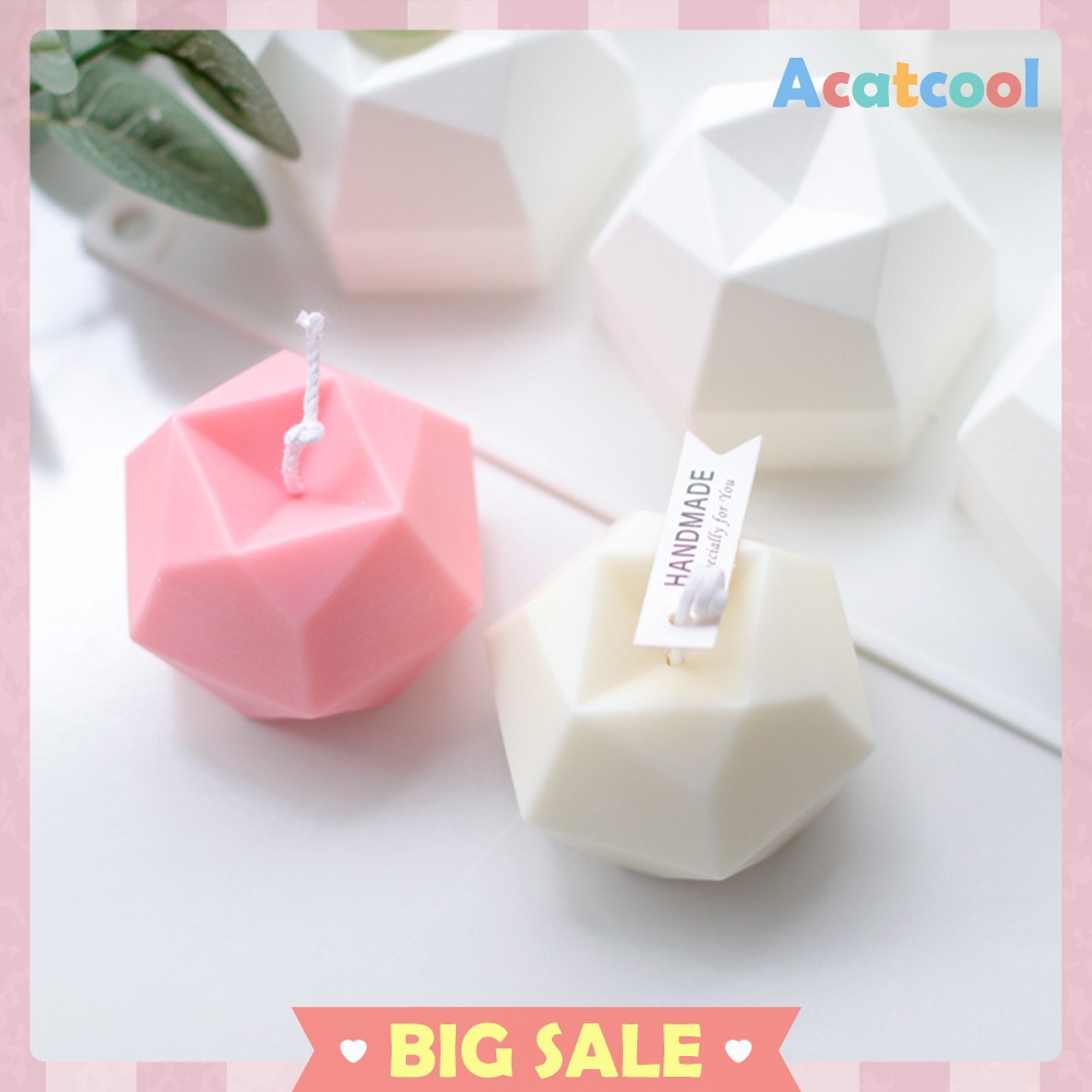 3D Rhombus Ball Candle Mold Geometric Shape Chocolate Mousse Silicone Mould