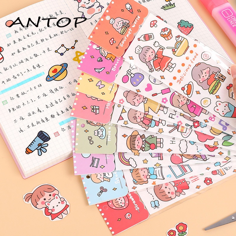 Cute Girl Fashion Art Ins Style Diy Kartun Stiker Akun Tangan ANTOP