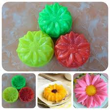 12pcs Cetakan puding bunga matahari tanggung bolu kukus puding jelly plastik