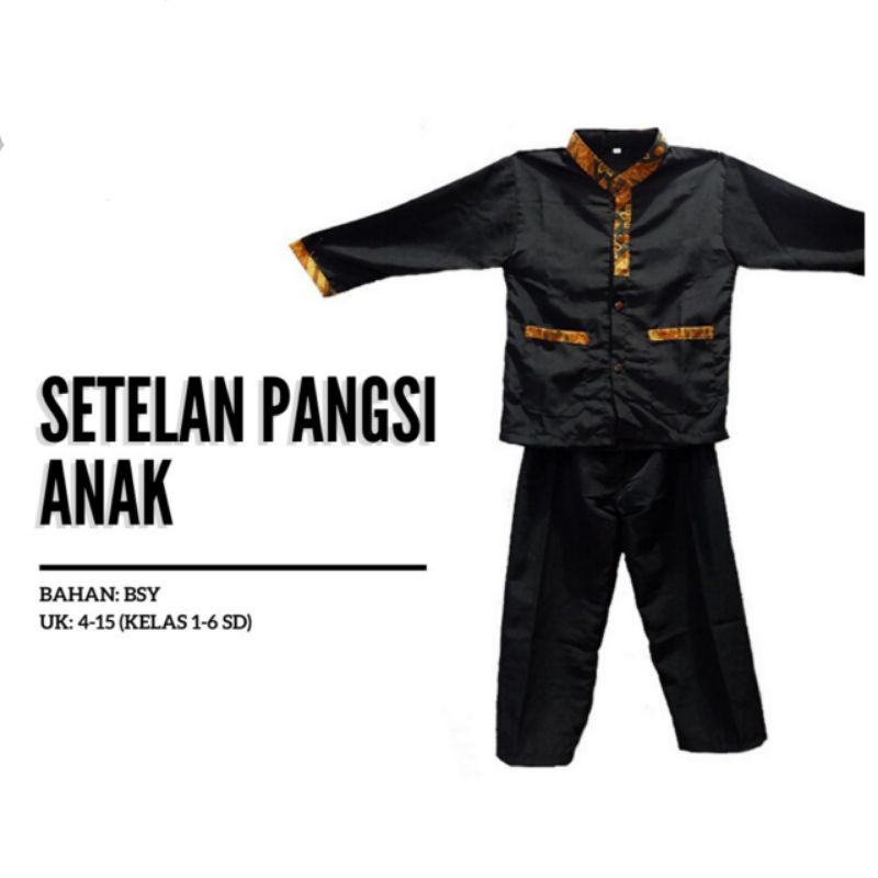 Setelan Sekolah Pangsi Anak SD Batik Polos Sekolah TK SD Jumbo