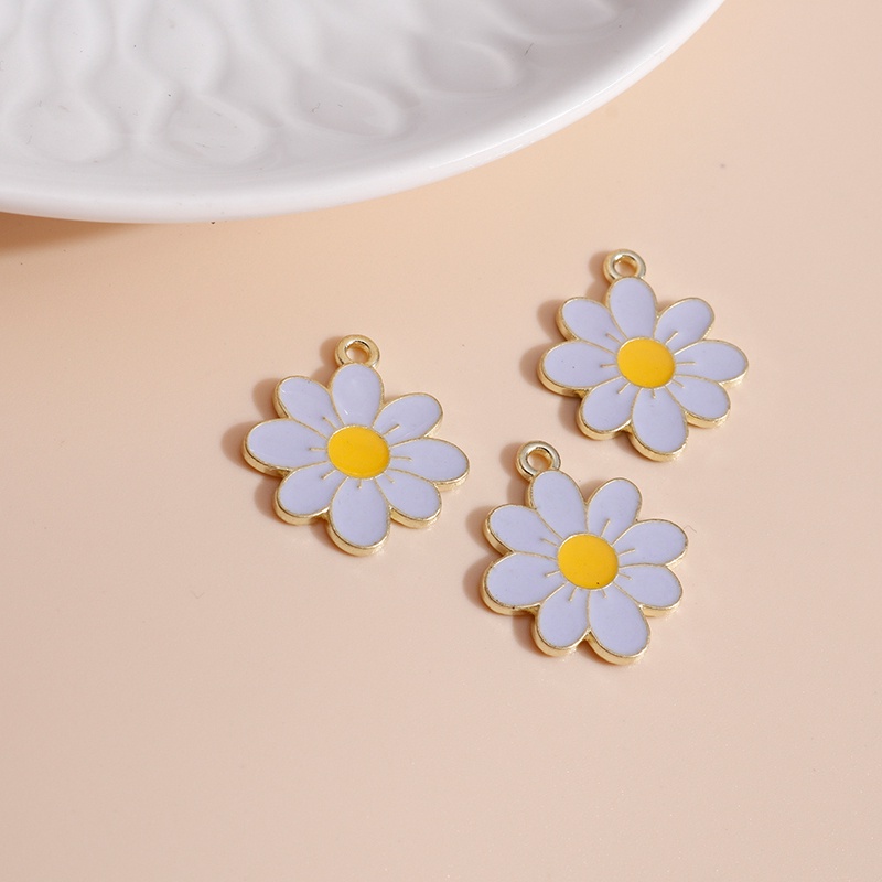 10pcs Kalung Dan Anting Liontin Bunga Daisy