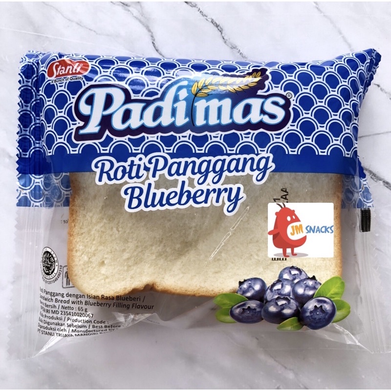 [PROMO!!] Padimas Roti Panggang 65gr Ropang - roti kekinian terkenal termurah enak diskon-Blueberry (NEW)