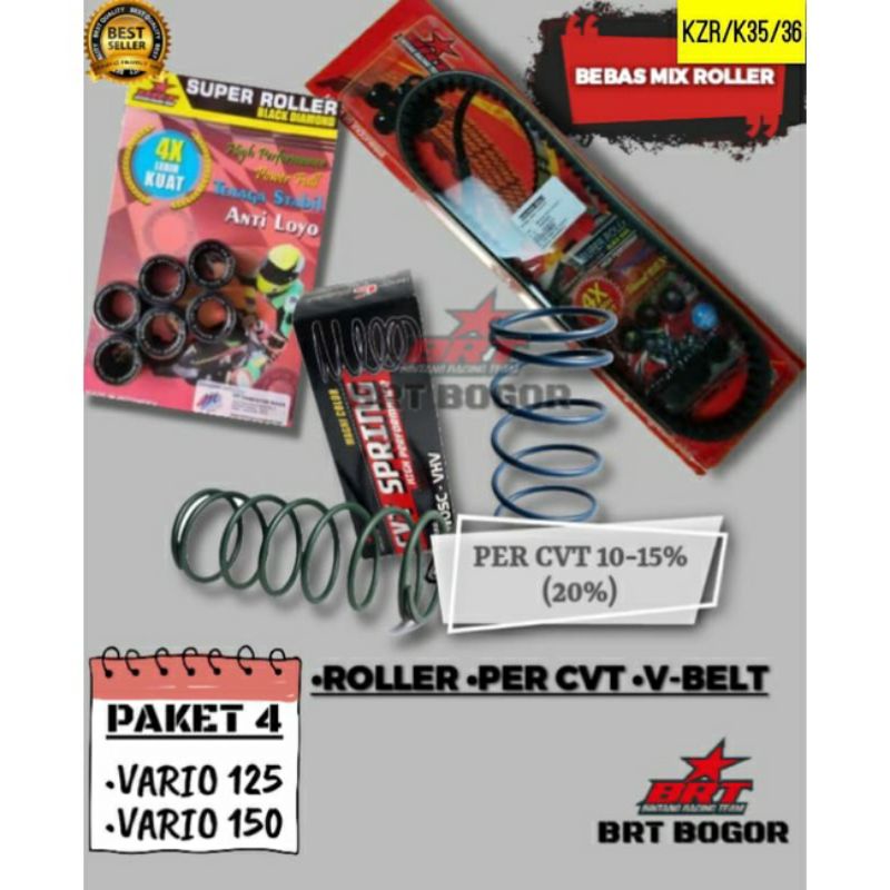 Paket kirian BRT Vario 125 vario 150 Vanbelt Set Roller & Per CVT BRT