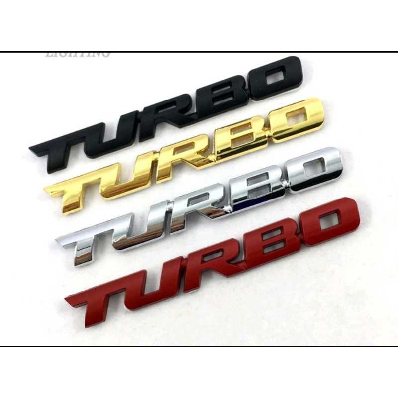 Stiker Emblem Mobil TURBO Bahan METAL