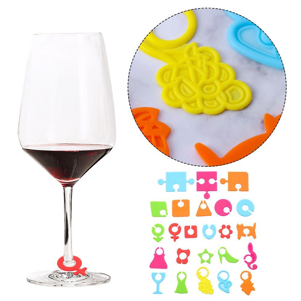 Solighter 24pcs Gelas Wine Spidol Bar Aksesoris Goblet Tag Bentuk Berbeda Cocktail Beer Glass Cup