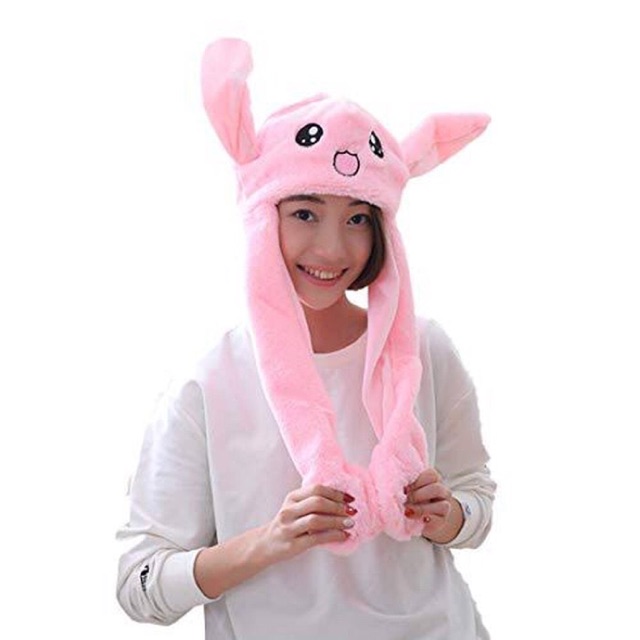 BUNNY HAT PINK /rabbit topi kelinci kpop ear dance moving twice squish