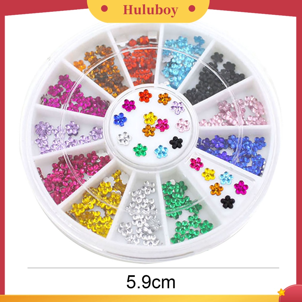 Huluboy Huluboy♡ 1 Roda Stiker Kuku Bahan Akrilik Warna-Warni Untuk Dekorasi Nail Art