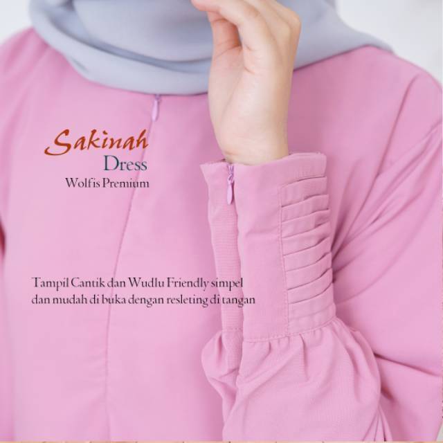 sakinah dress / GAMIS Wolfis polos / gamis premium grade A / SAKINAH DRESS ori