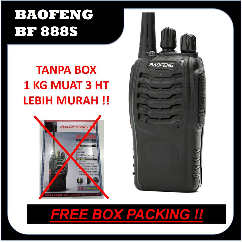 HT Baofeng 888S TANPA BOX + Earset Single Band UHF / HT Murah BF 888 S 16 Ch tanpa layar BF-888S