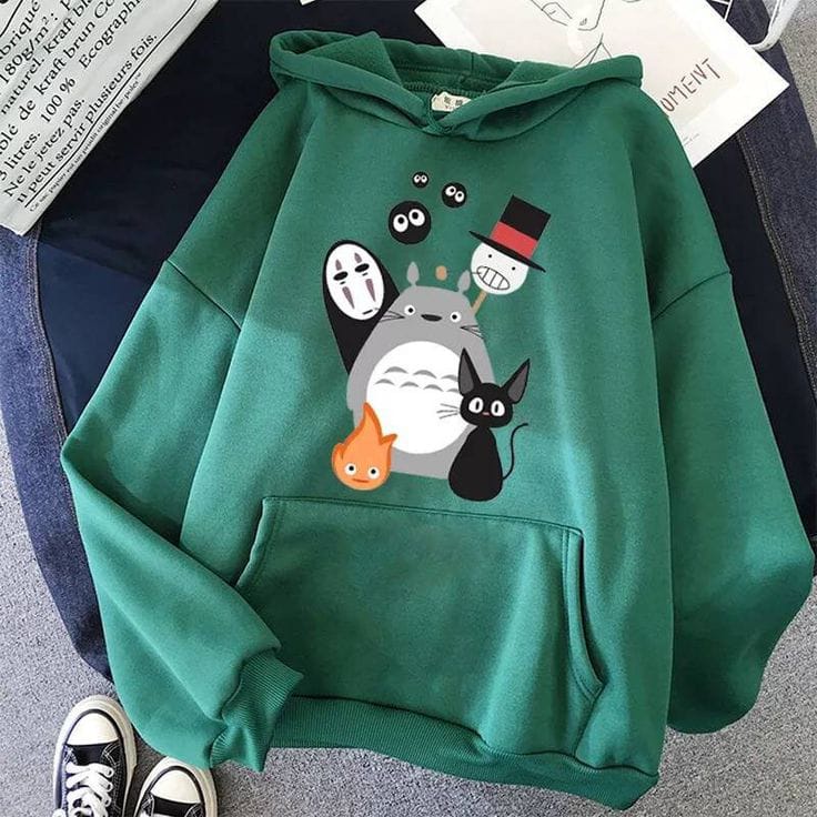 HOODIE CASUAL UNISEX TOTORO FLEECE TEBAL LEMBUT MURAH LUCU TERBARU'