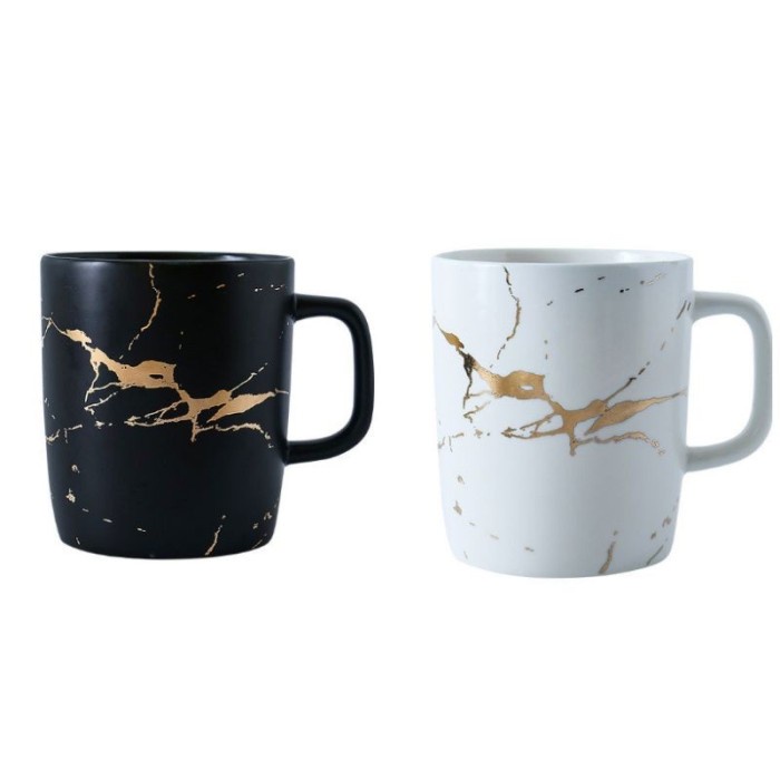 Marble Matte Mug / Cangkir kopi / Gelas kopi keramik motif marble