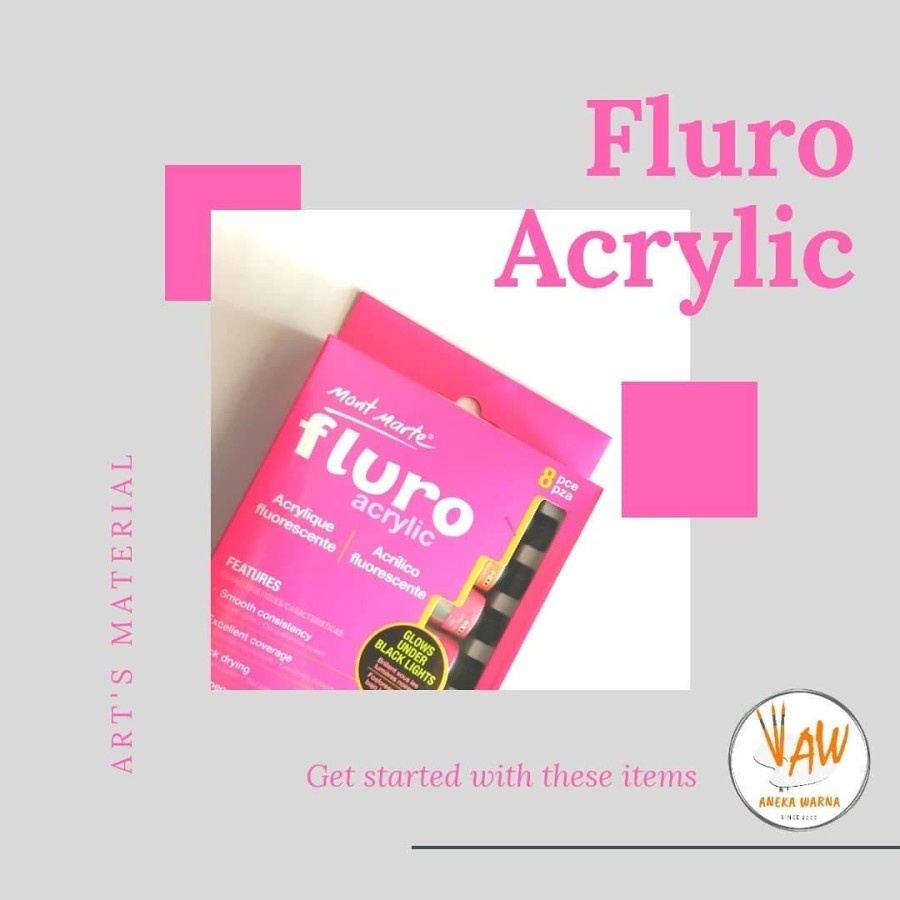 

Cat Acrylic Fluorescent Set Mont Marte 8 Color