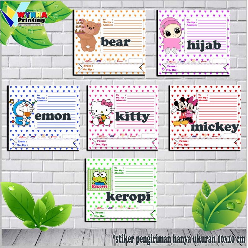 

Label kertas pengiriman variasi boneka